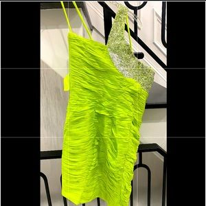 Green one shoulder dress